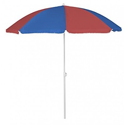 Beach Umbrella 6ft Polyester (Dark Blue, Green) (1 Count) (1/pkg) Pkg/1   